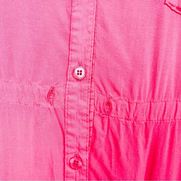 A Pea in the Pod Maternity Top, Hot Pink Long Sleeve Button-Up - Picture 7 of 10